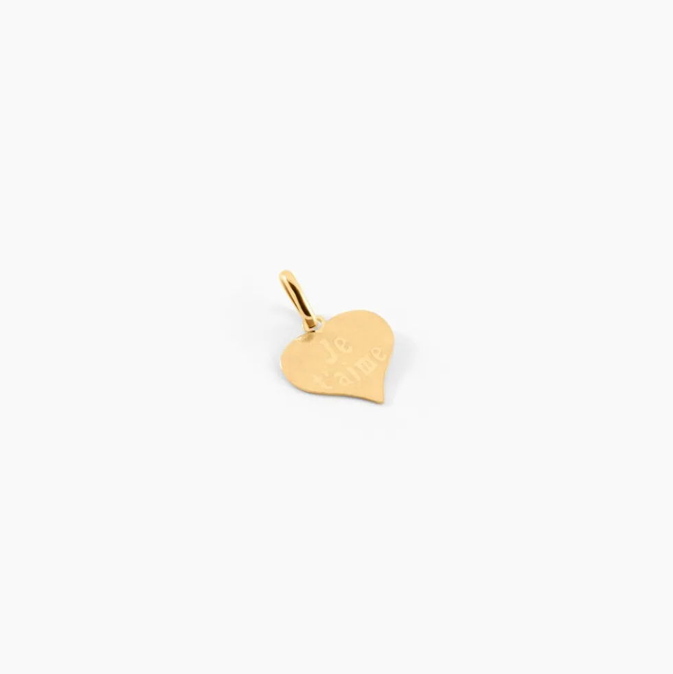 Pendentif Eudocie Coeur Message Or Jaune