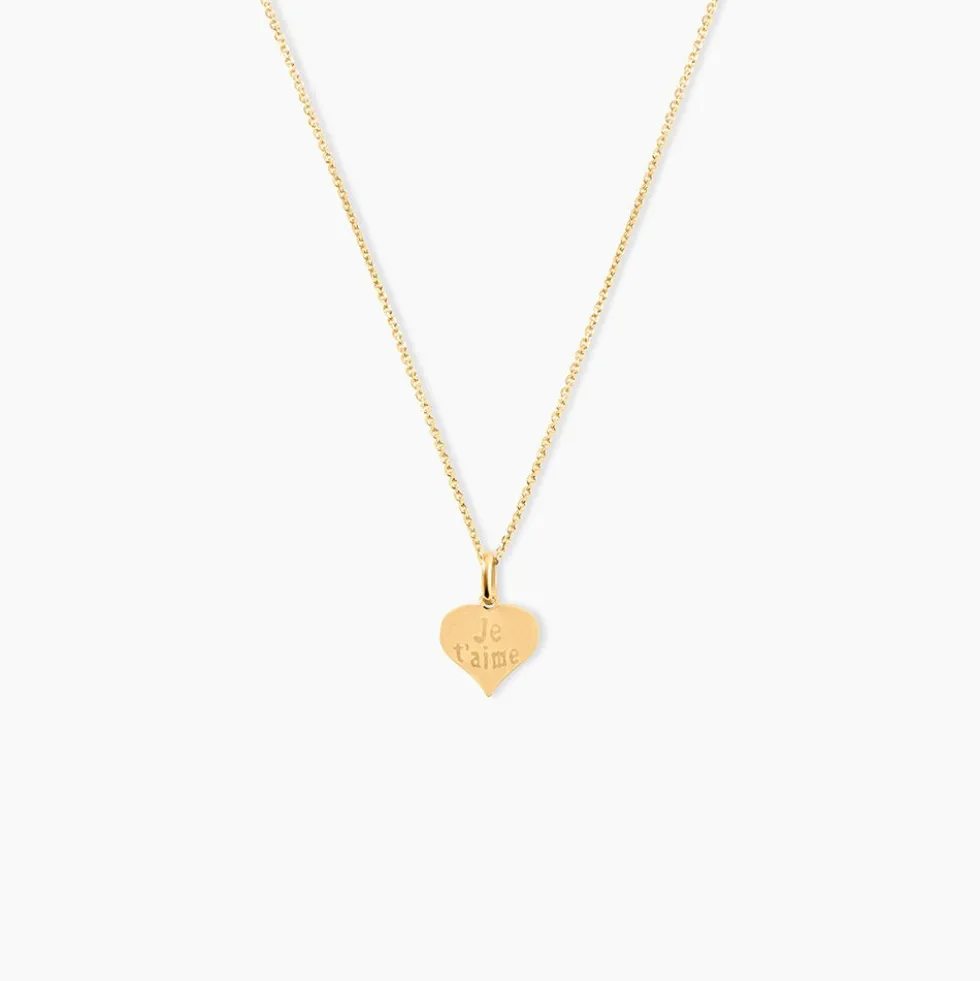 Pendentif Eudocie Coeur Message Or Jaune