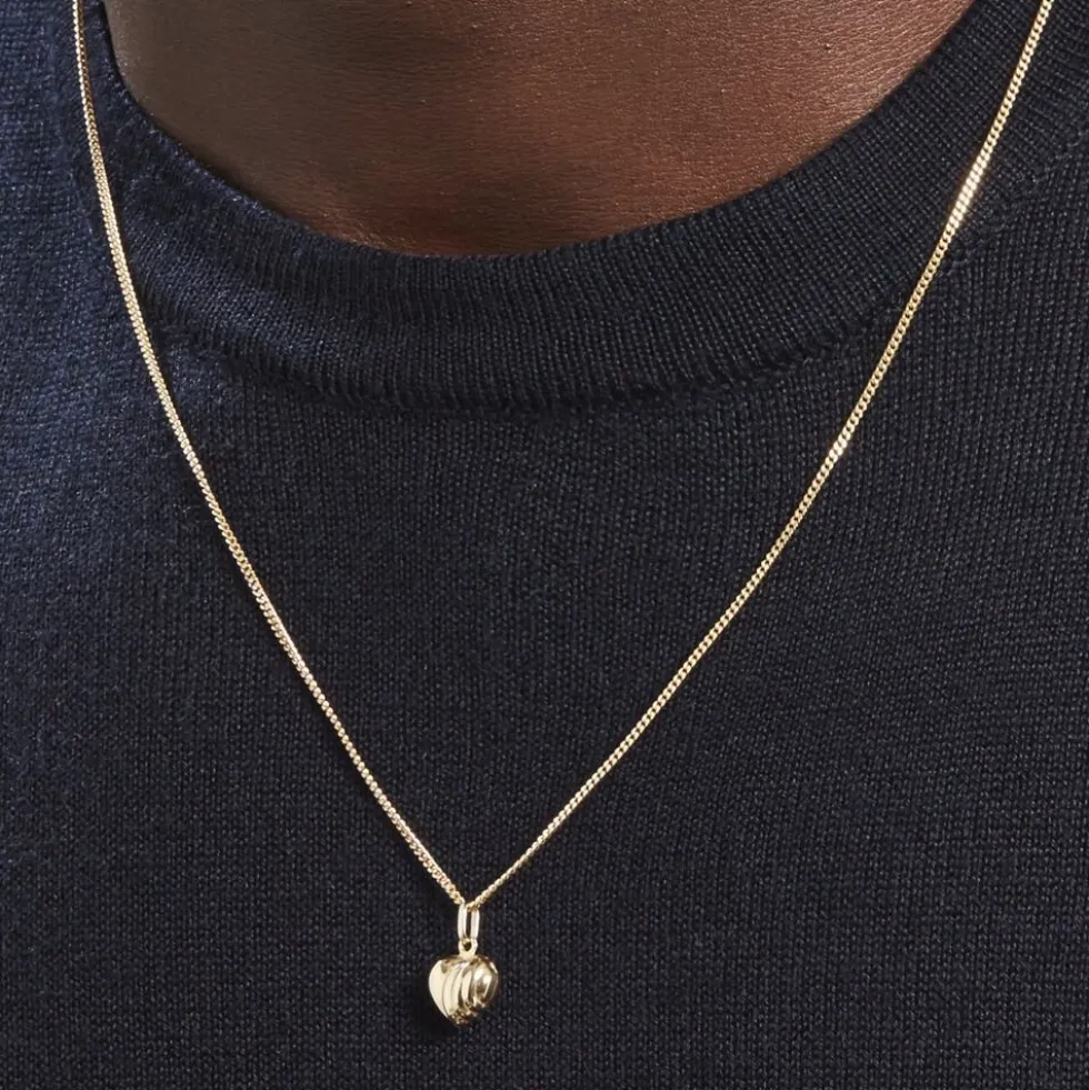 Pendentif Eudocie Coeur Stri Or Jaune