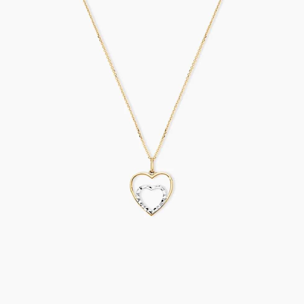 Pendentif Eudocie Double Coeurs Or Bicolore
