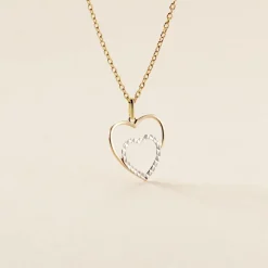 Pendentif Eudocie Double Coeurs Or Bicolore