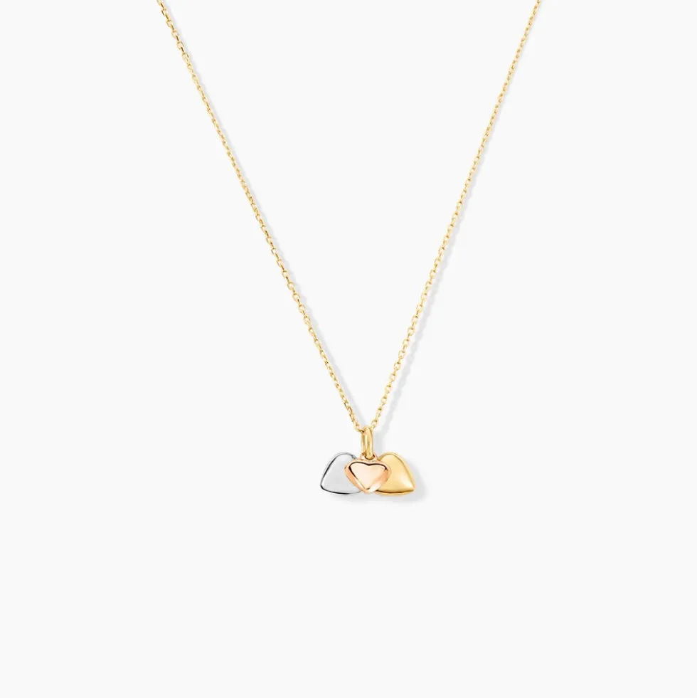Pendentif Eudocie Triple Coeurs Or Tricolore