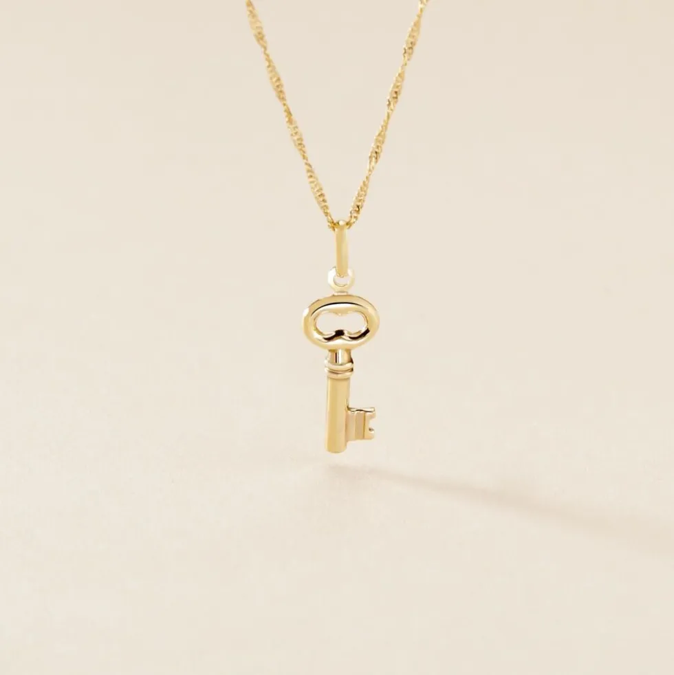 Pendentif Fatilia Clef Coeur Or Jaune