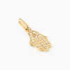 Pendentif Fatima Or Jaune Oxyde De Zirconium