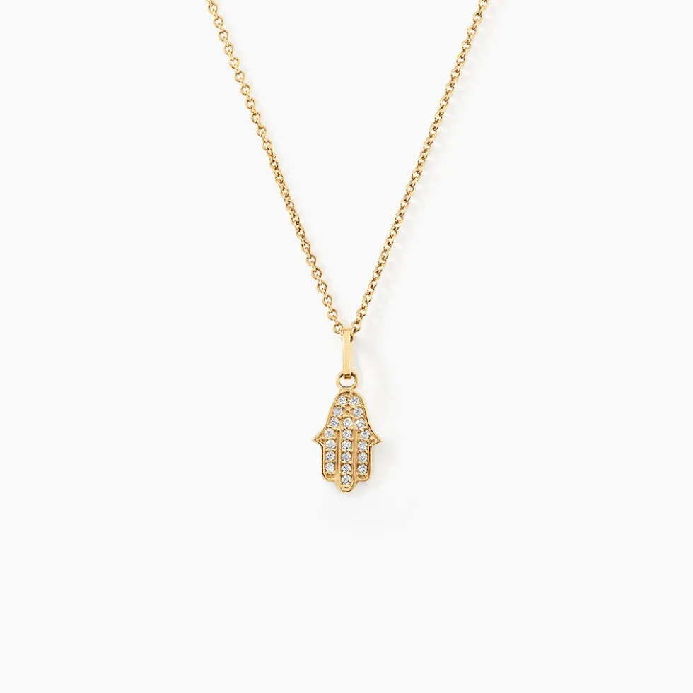 Pendentif Fatima Or Jaune Oxyde De Zirconium