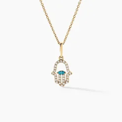 Pendentif Fatima Or Jaune Oxyde De Zirconium