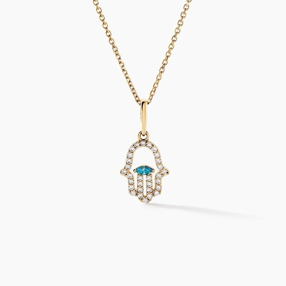 Pendentif Fatima Or Jaune Oxyde De Zirconium