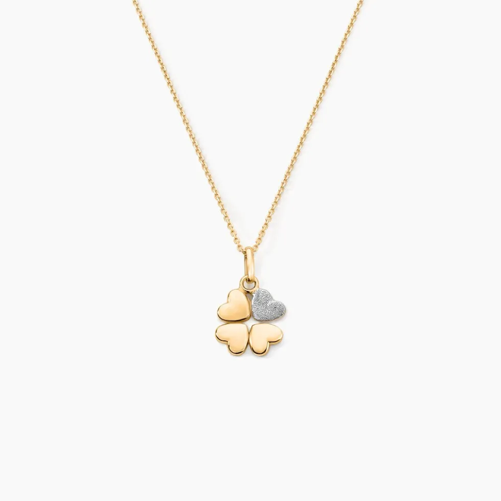 Pendentif Gert Coeur Trefle Or Jaune