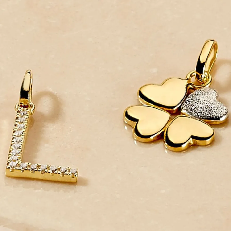 Pendentif Gert Coeur Trefle Or Jaune