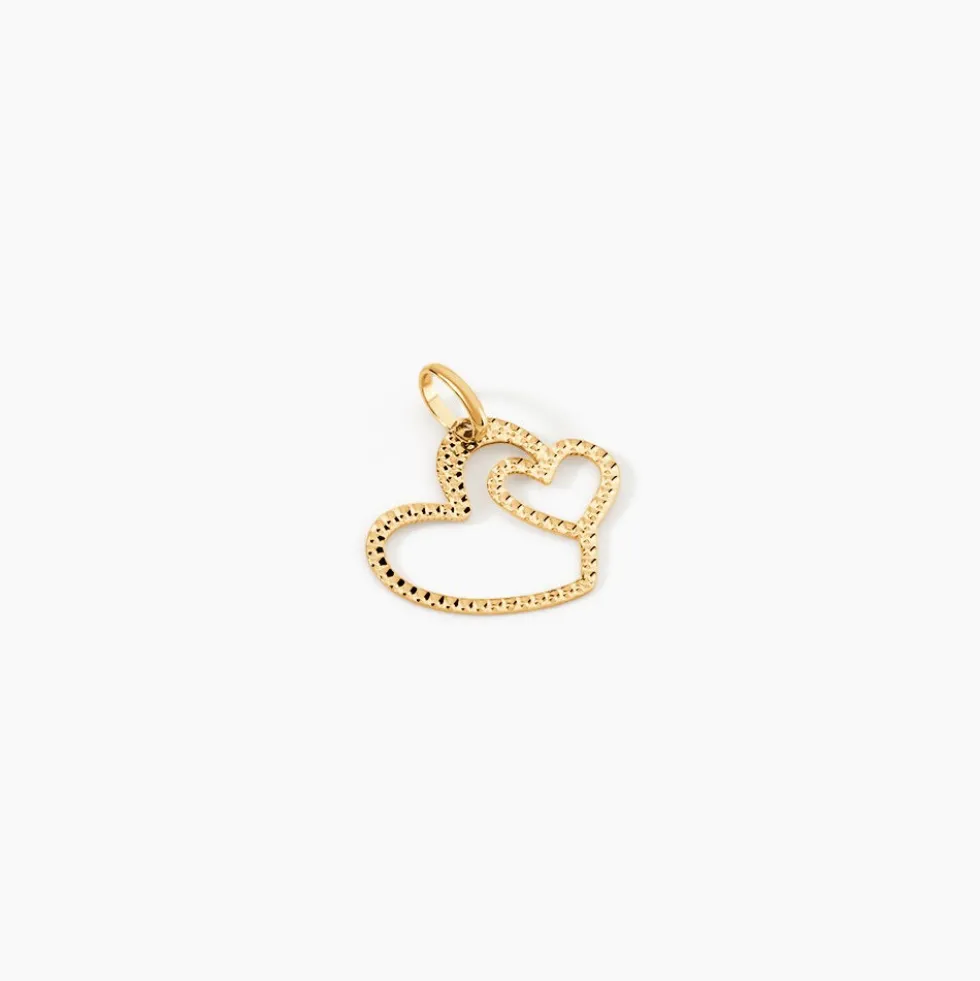 Pendentif Glady Coeurs Diamantes Or Jaune