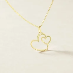 Pendentif Glady Coeurs Diamantes Or Jaune