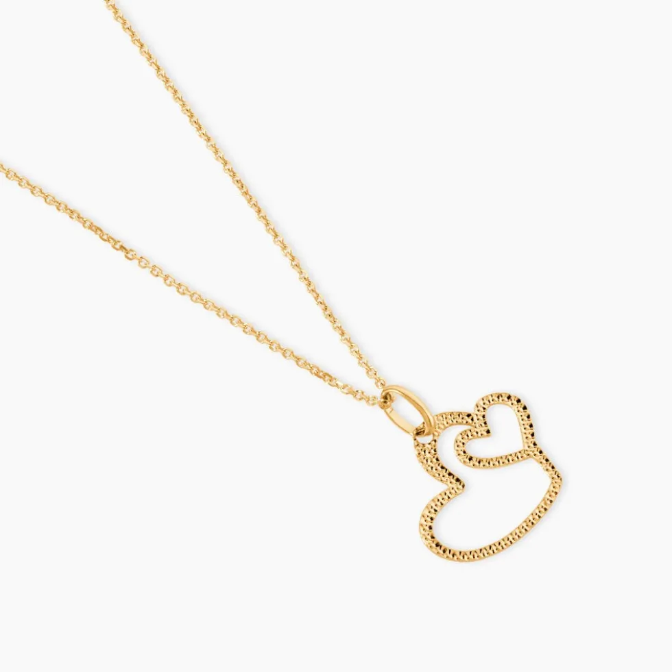 Pendentif Glady Coeurs Diamantes Or Jaune