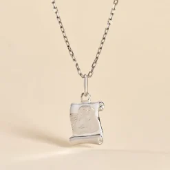 Pendentif Golda Ange Parchemin Or Blanc