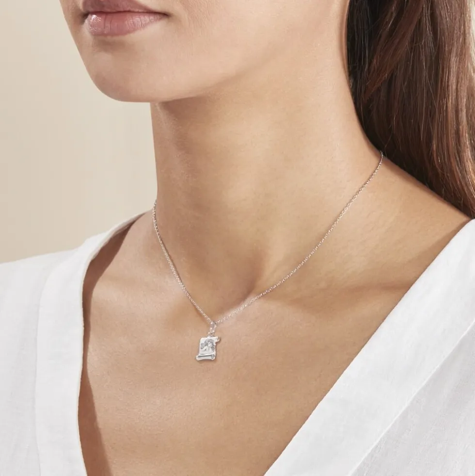 Pendentif Golda Ange Parchemin Or Blanc