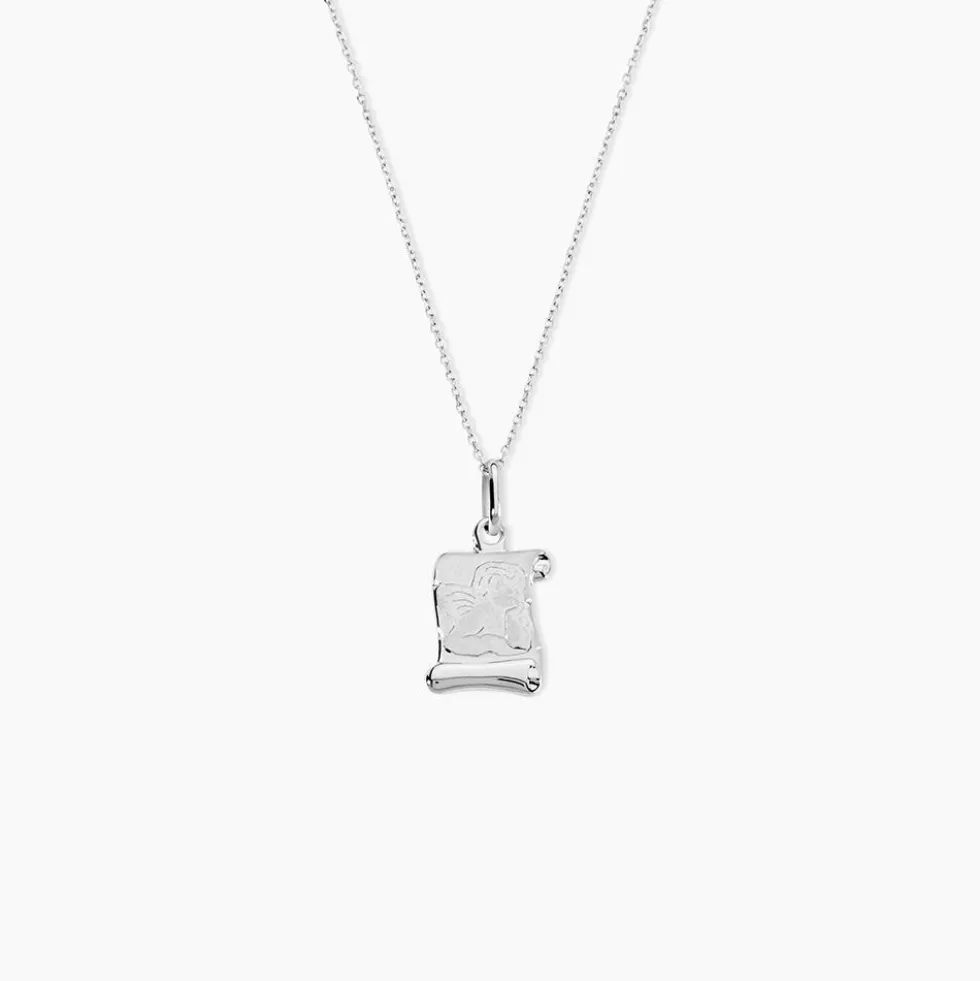 Pendentif Golda Ange Parchemin Or Blanc