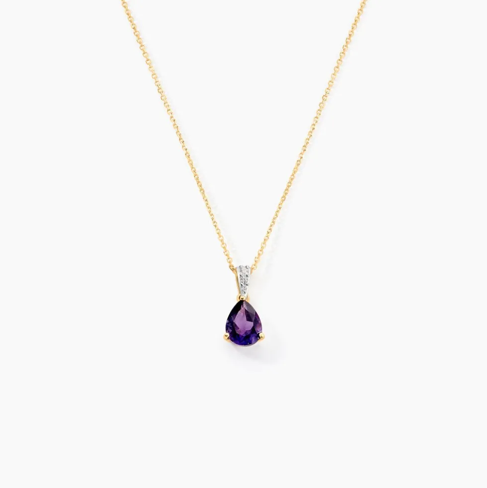Pendentif Gorgel Or Jaune Améthyste Oxyde De Zirconium