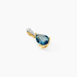 Pendentif Gorgel Or Jaune Topaze Oxyde De Zirconium