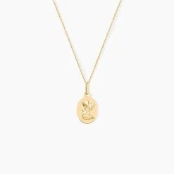 Pendentif Hadia Ange Ovale Or Jaune