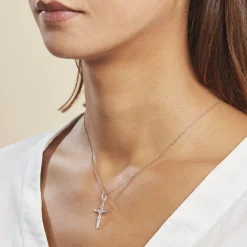 Pendentif Haley Croix Or Blanc