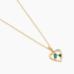 Pendentif Hallam Or Jaune Emeraude Diamant