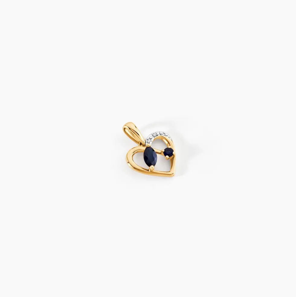 Pendentif Hallam Or Jaune Saphir Diamant