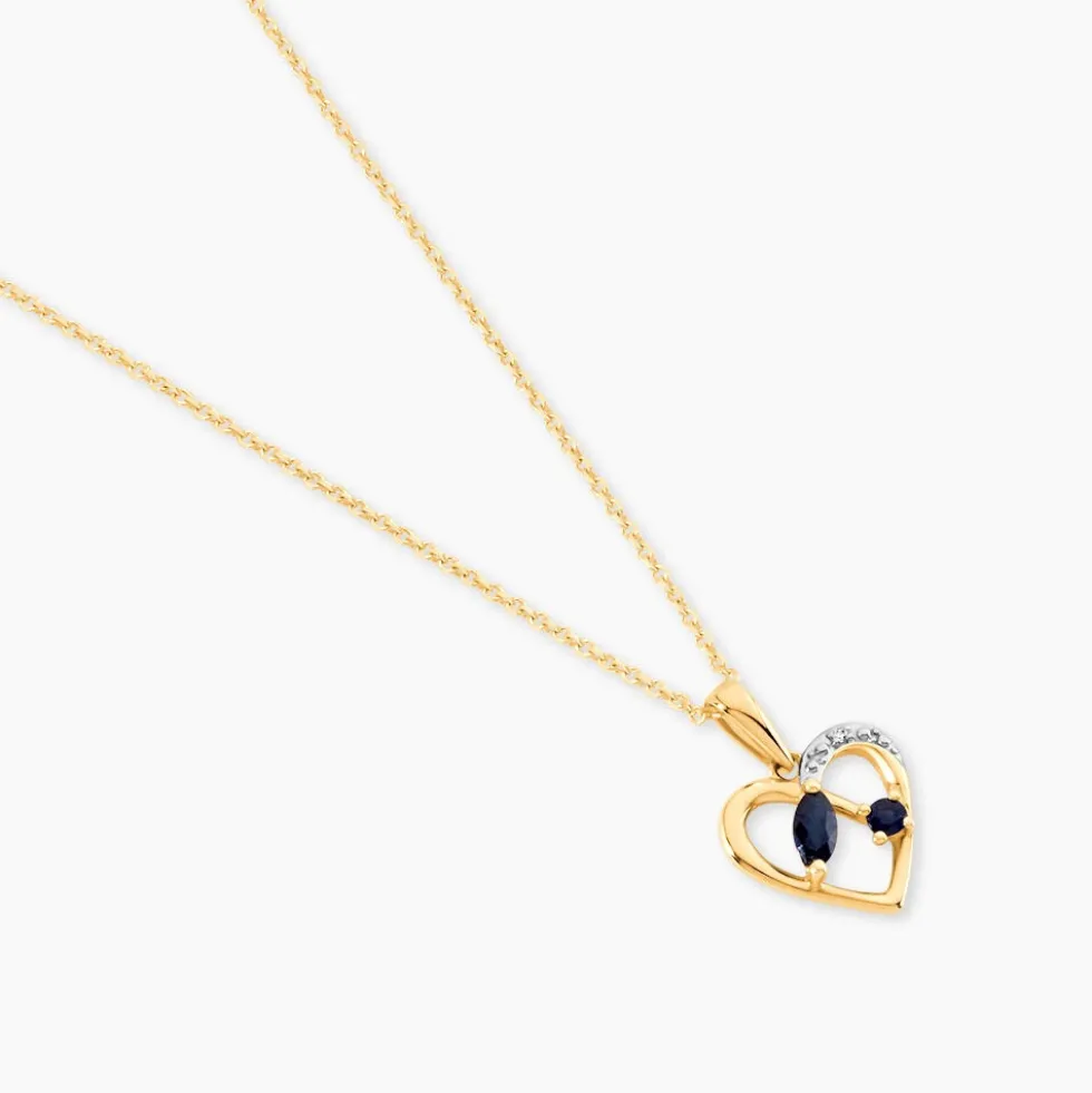 Pendentif Hallam Or Jaune Saphir Diamant
