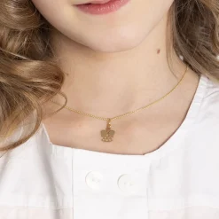 Pendentif Hallie Ange Dentelle Or Jaune