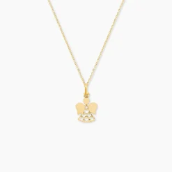 Pendentif Hallie Ange Dentelle Or Jaune