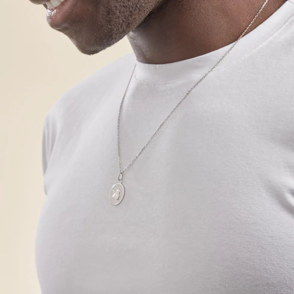 Pendentif Hannae Or Blanc