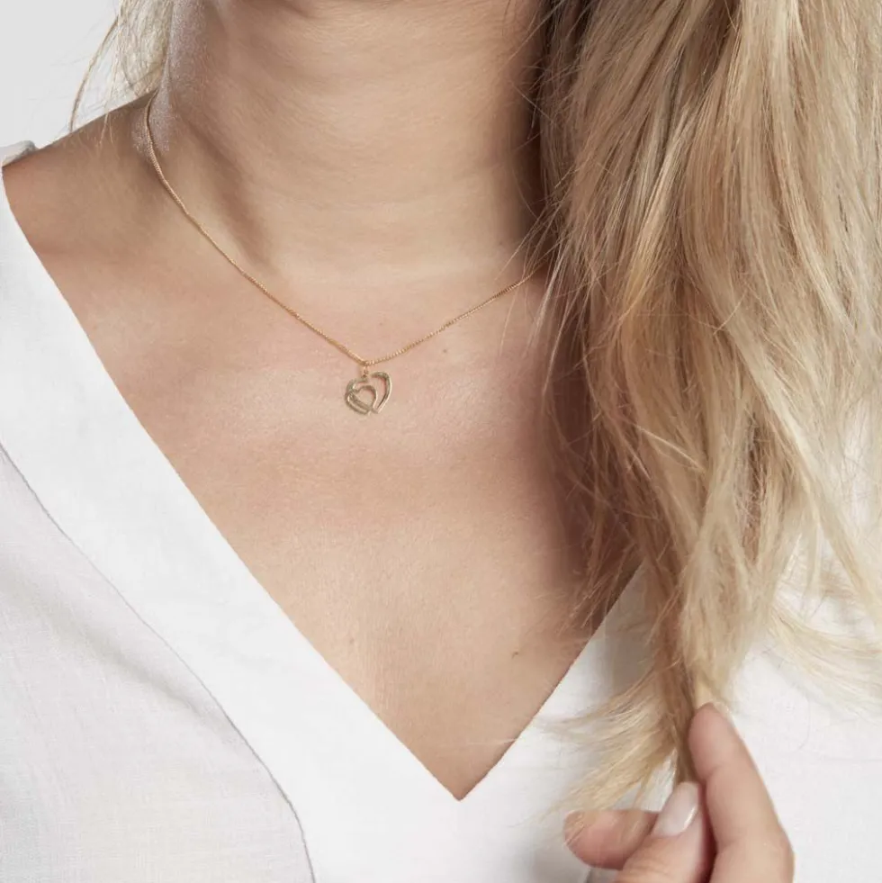 Pendentif Hasna Coeurs Lisses Or Jaune