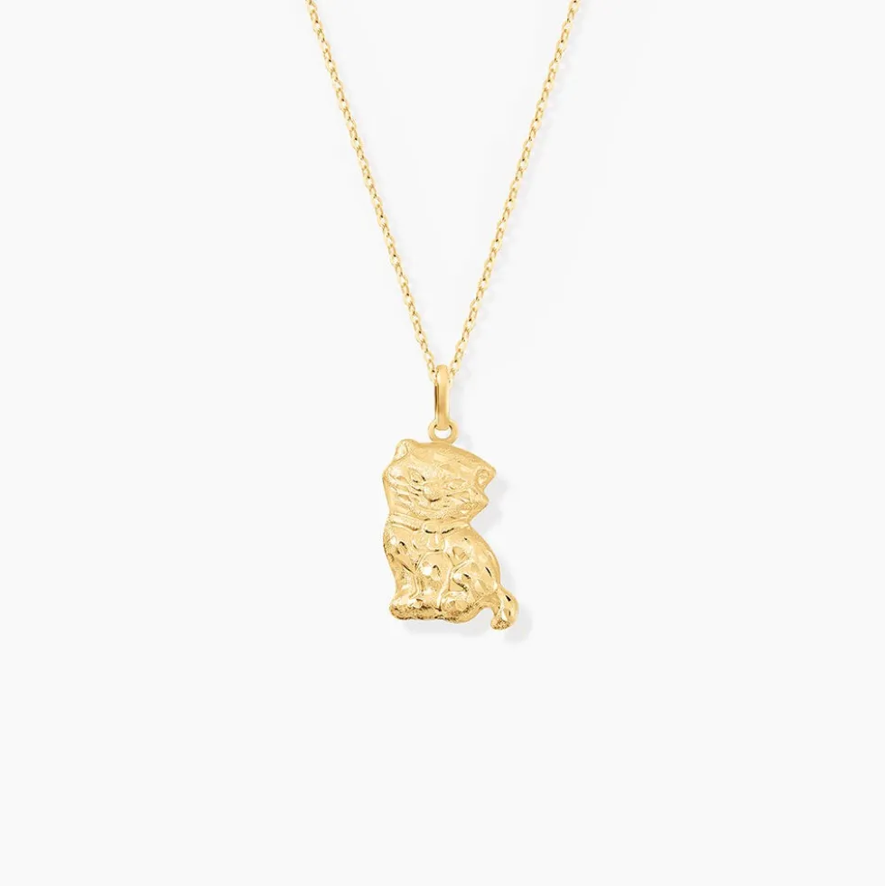 Pendentif Hayate Chat Or Jaune