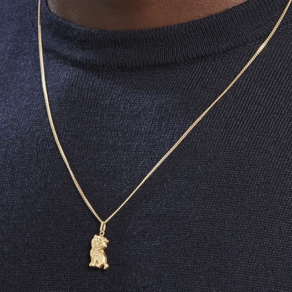 Pendentif Hayate Chat Or Jaune