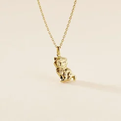 Pendentif Hayate Chat Or Jaune