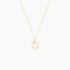 Pendentif Heather Coeur Strie Or Jaune