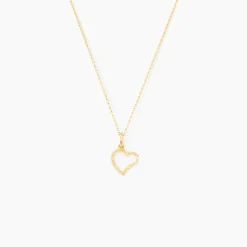 Pendentif Heather Coeur Strie Or Jaune