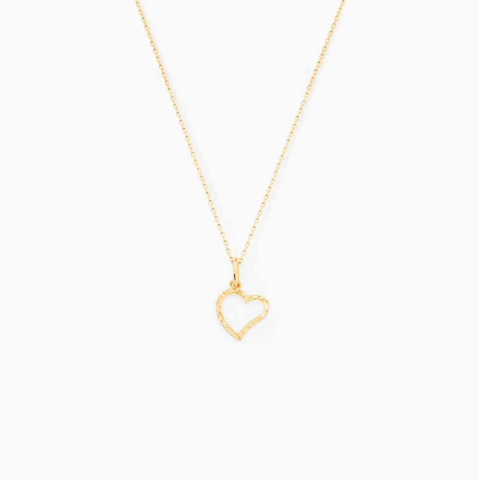 Pendentif Heather Coeur Strie Or Jaune