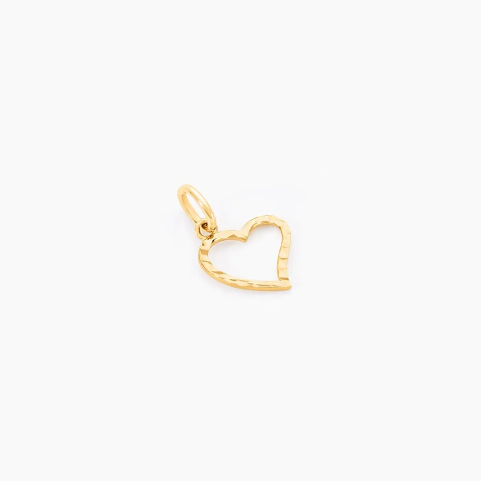 Pendentif Heather Coeur Strie Or Jaune