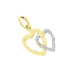 Pendentif Hedda Coeurs Ciseles Or Bicolore