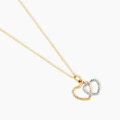 Pendentif Hedda Coeurs Ciseles Or Bicolore