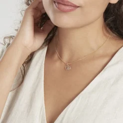 Pendentif Hedda Coeurs Ciseles Or Bicolore