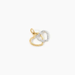 Pendentif Hedda Coeurs Ciseles Or Bicolore
