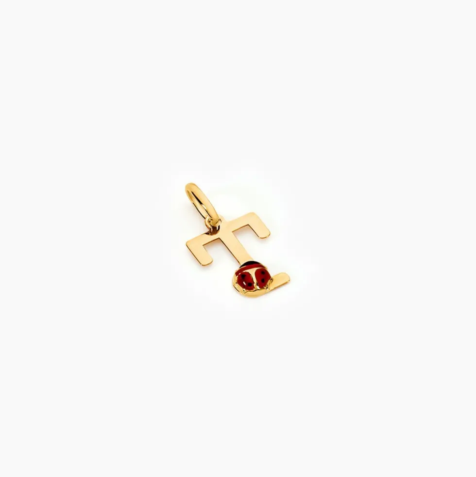 Pendentif Helidie Coccinelle Lettre Or Jaune