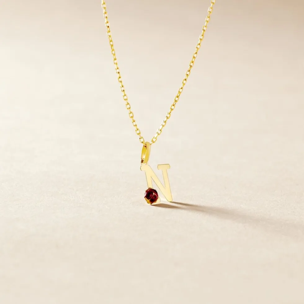 Pendentif Helidie Coccinelle Lettre Or Jaune