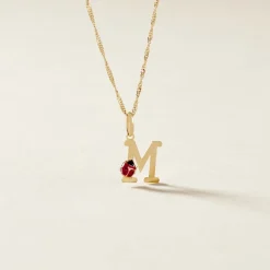 Pendentif Helidie Coccinelle Lettre Or Jaune