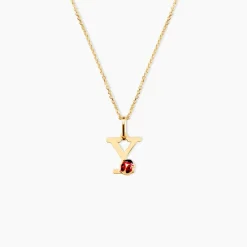 Pendentif Helidie Coccinelle Lettre Or Jaune