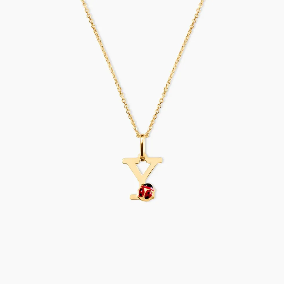Pendentif Helidie Coccinelle Lettre Or Jaune