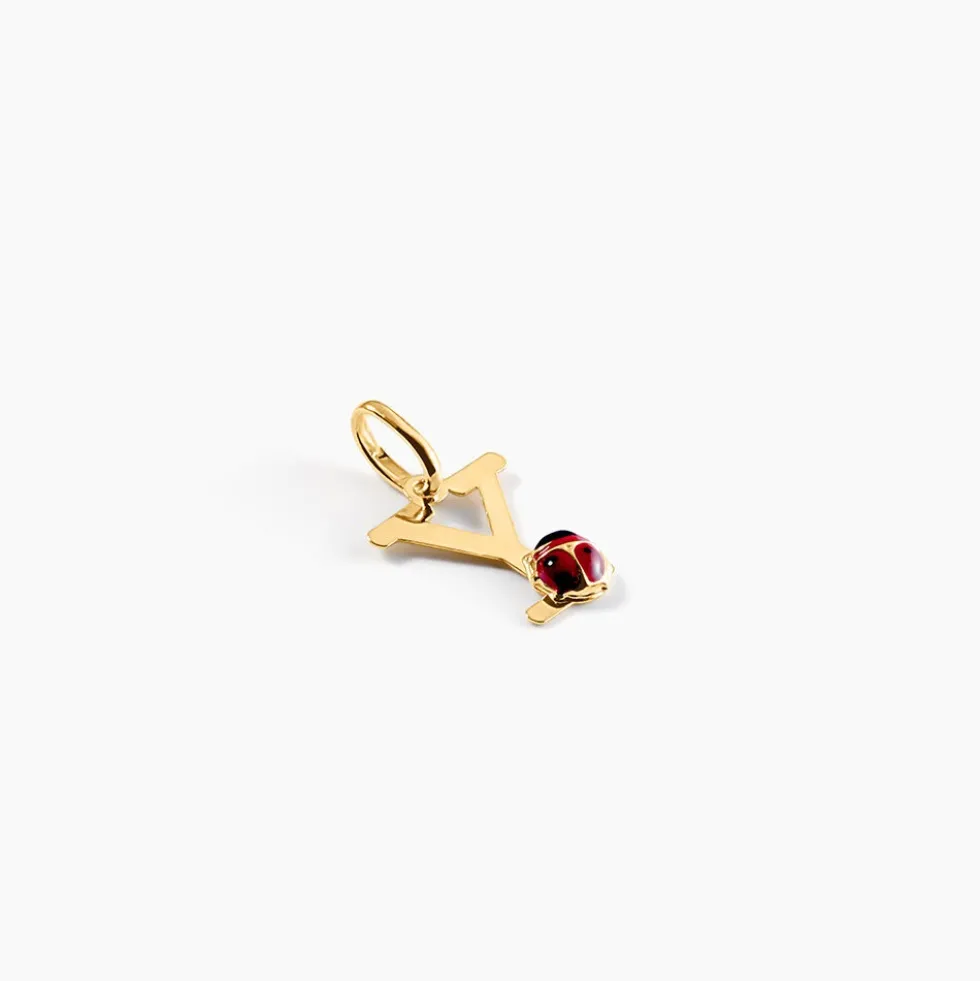 Pendentif Helidie Coccinelle Lettre Or Jaune