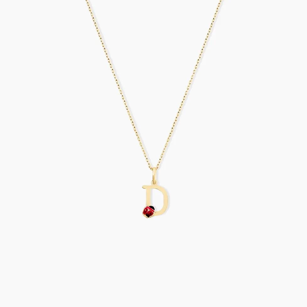 Pendentif Helidie Coccinelle Lettre Or Jaune