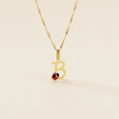 Pendentif Helidie Coccinelle Lettre Or Jaune