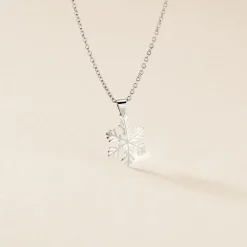 Pendentif Herbertine Flocon Or Blanc